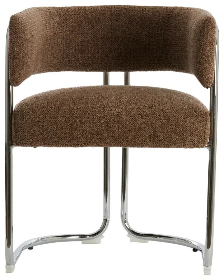 Кафяв метален трапезен стол с подлакътници Adante – Light &amp; Living