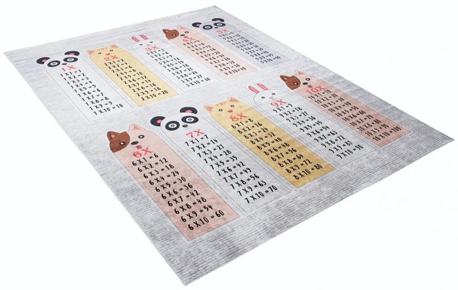 Детски килим с мотив на малка таблица за умножение Ширина: 120 см | Дължина: 170 см