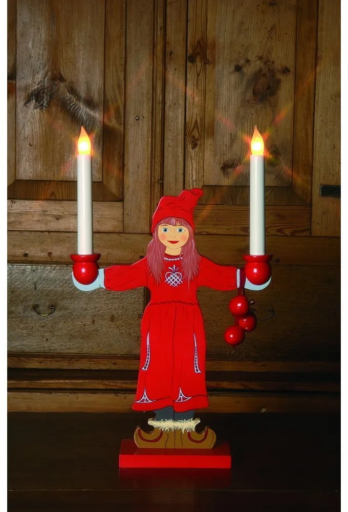 Червена коледна светлинна украса Sundborn – Star Trading