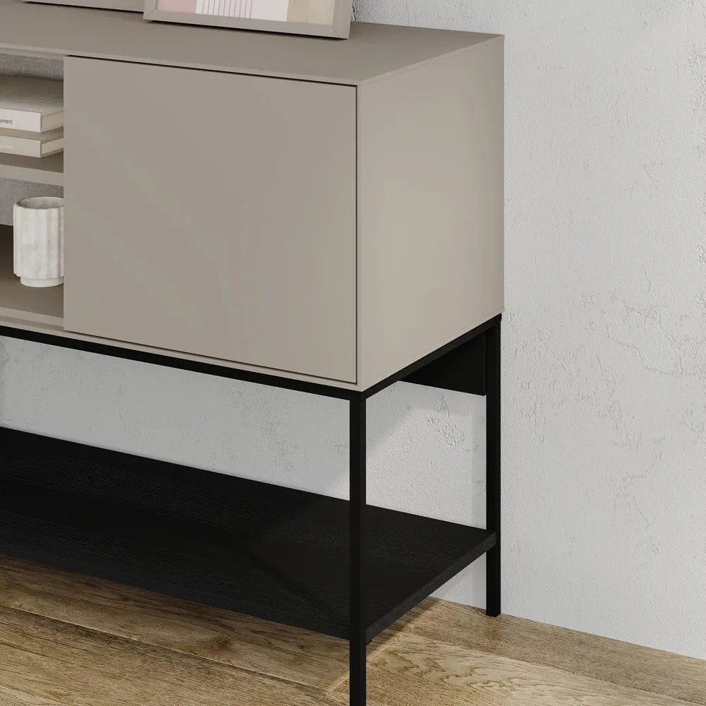Черно-кремав скрин 180x80x40 cm Amira – Marckeric