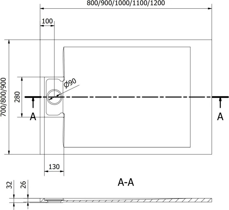 Mexen Otto правоъгълна душ кабина SMC 90 x 80 см, бяла - 4N108090