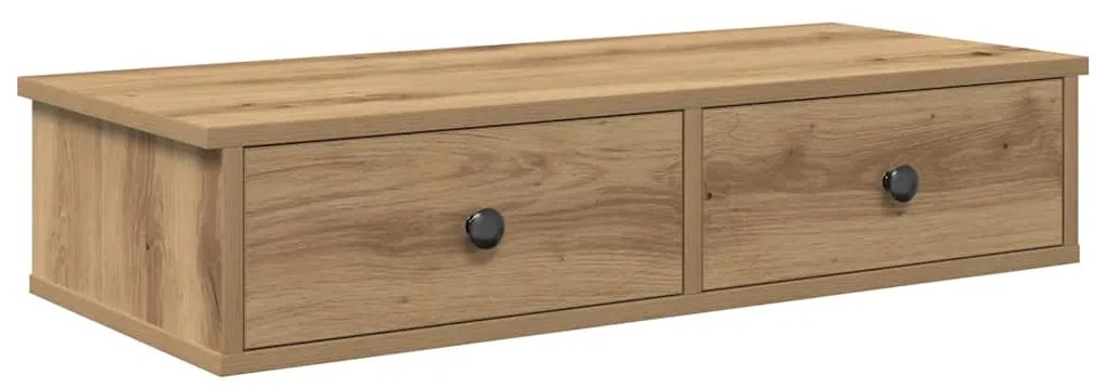859958 vidaXL Стенен рафт с чекмеджета дъб артизан 80x34x17см инженерно дърво