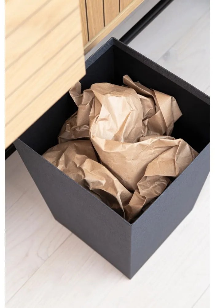 Черно кошче за боклук Sofia Canvas Paper Laminate – Bigso