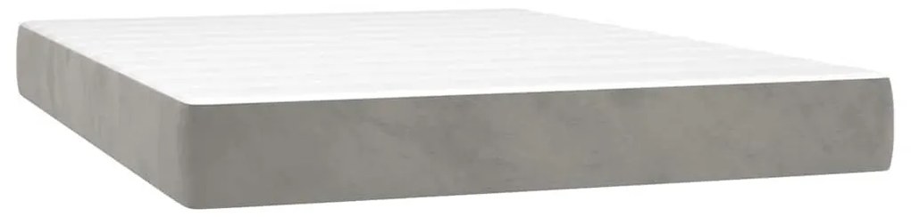 4016576 vidaXL Матрак за легло с покет пружини светлосив 120x210x20 см кадифе