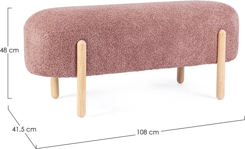 Теракотена подплатена пейка от прежда с примки от букле Dayla – Bizzotto