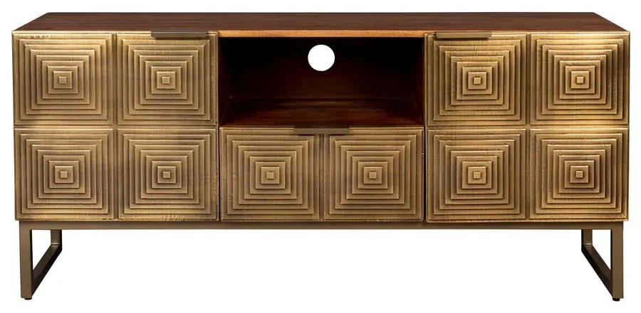 ТВ масичка от мангово дърво в златисто 40x60 cm Volan - Dutchbone