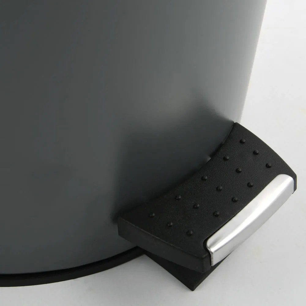 Тъмносиво стоманено кошче за боклук с педал 3 l Adonis – Spirella