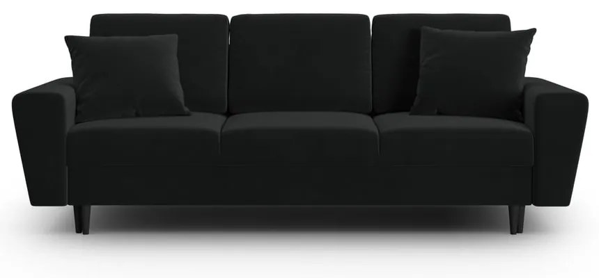 Черен кадифен разтегателен диван с място за съхранение 235 cm Kyoto – Cosmopolitan Design