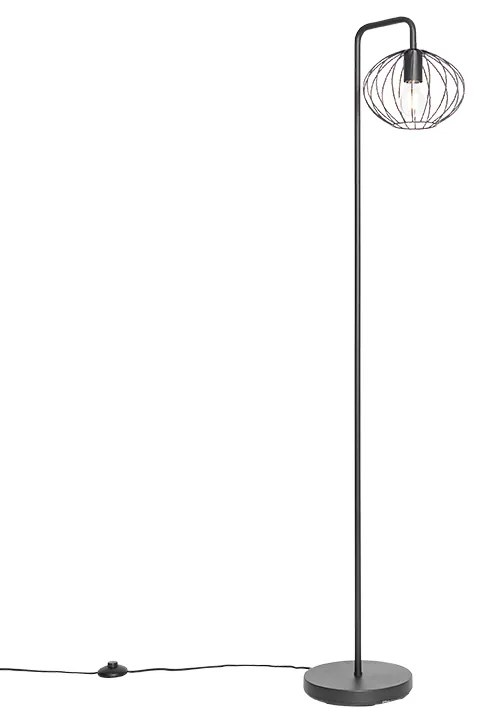 Индустриална подова лампа черна 23 см - Margarita