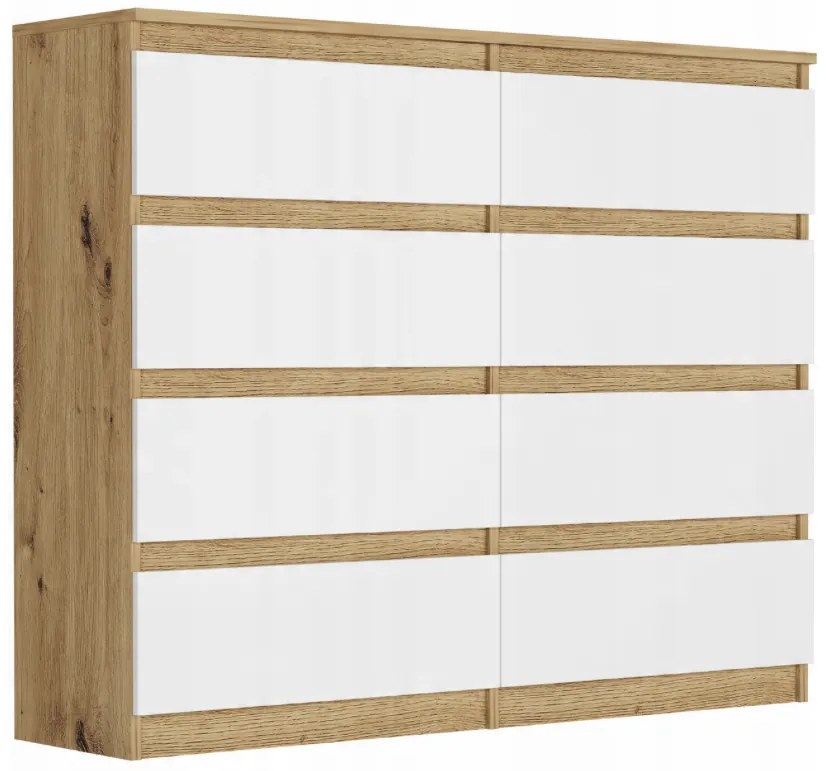 Комод с 8 чекмеджета R-120-S8 - различни цветови варианти антрацит микс бяло