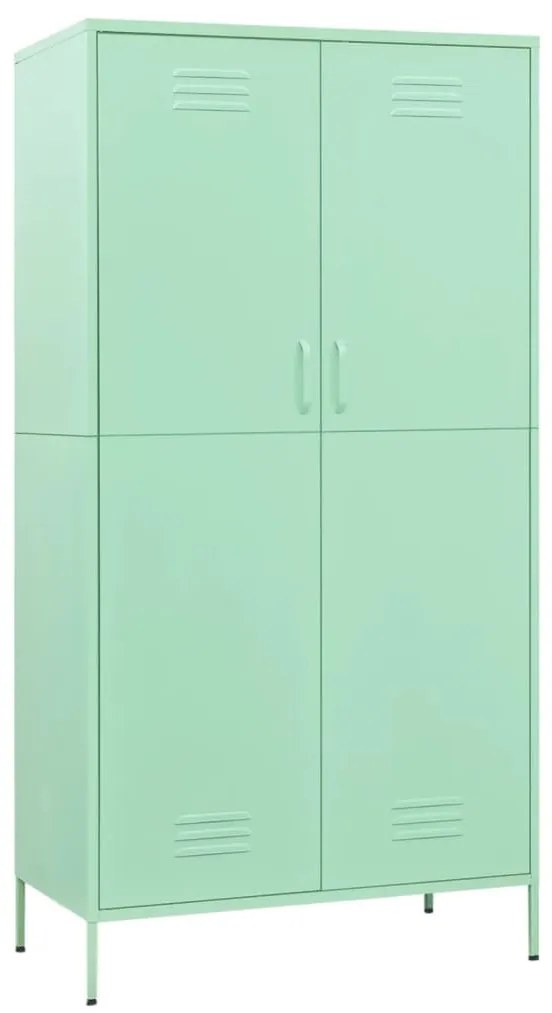 336248 vidaXL Гардероб, мента, 90x50x180 см, стомана