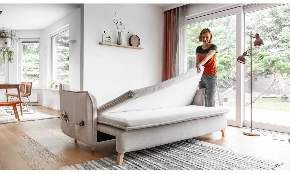 Кремав сгъваем диван 225 cm Charming Charlie – Miuform
