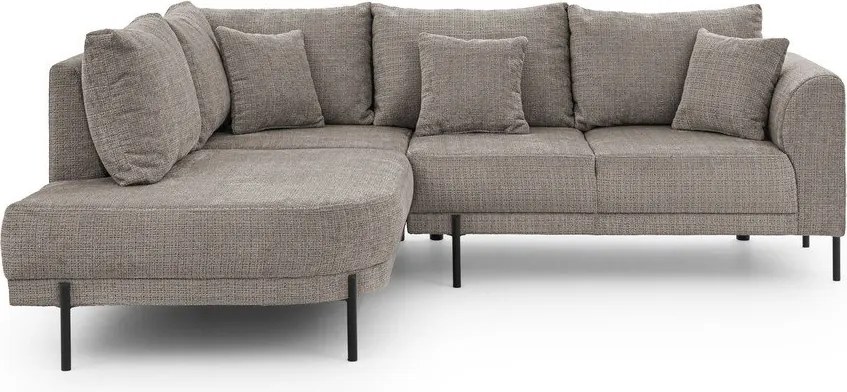 Кафяво-сив шенилов ъглов диван (ляв ъгъл/L форма) Mauris – Ropez