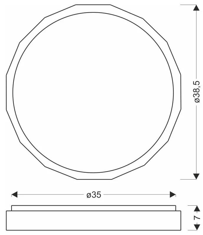 LED осветително тяло за таван в естествен цвят ø 38,5 cm Cadix - Candellux Lighting