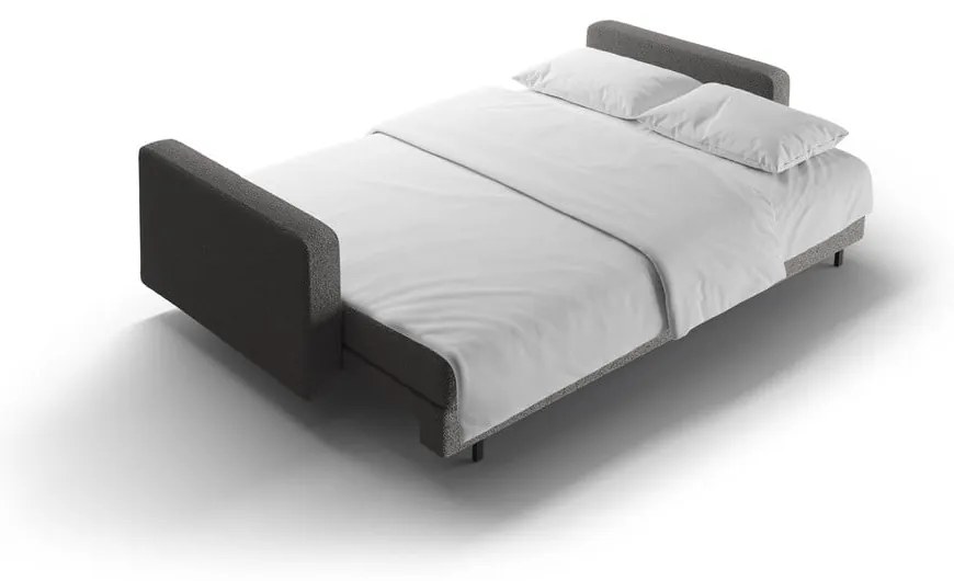 Тъмносив разтегателен диван с място за съхранение от букле 222 cm Bali – Cosmopolitan Design