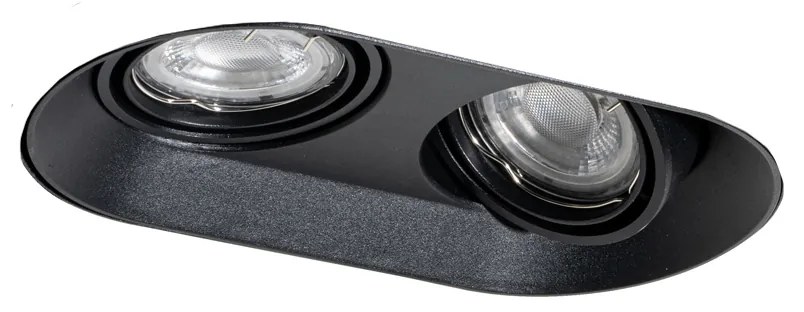 Комплект от 6 заоблени вградени спота черни GU10 50mm 2-Light - Hubs