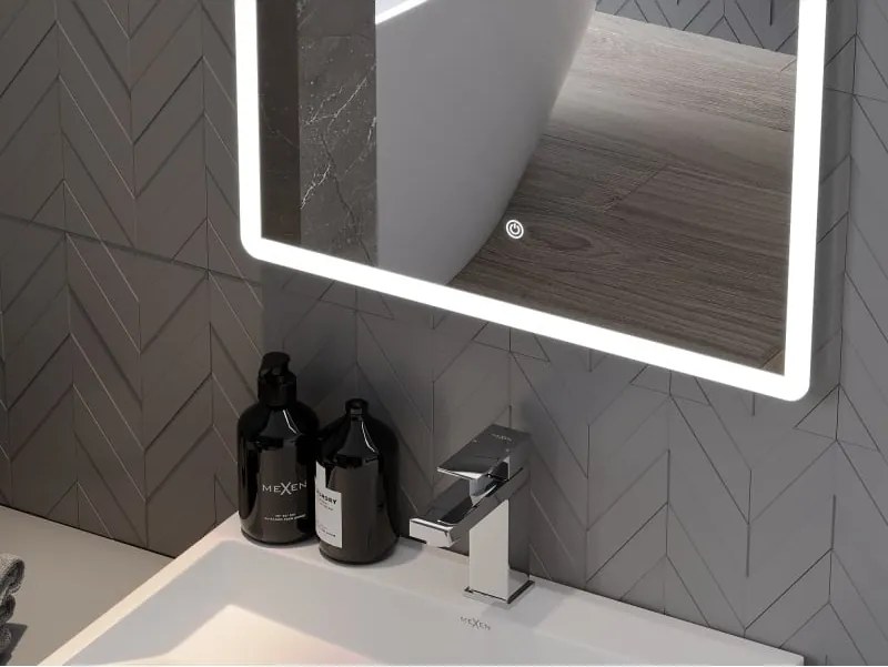 Mexen Navia осветено огледало за баня 80 x 60 см, LED 6000K, анти-пара - 9803-080-060-611-00