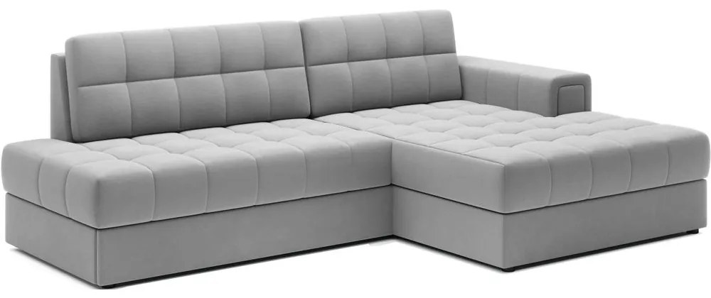 Сив кадифен разтегателен ъглов диван (десен ъгъл) Blezalt – ELTAP