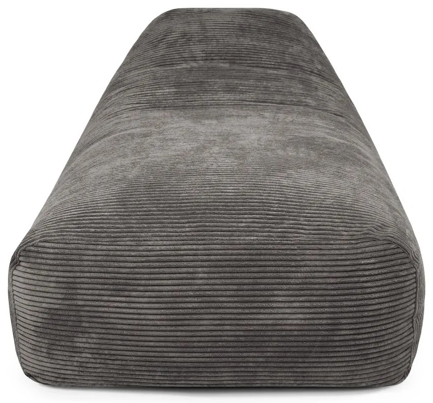 Черен пуф от рипсено кадифе Snug Long 140 – SLOWDOWN