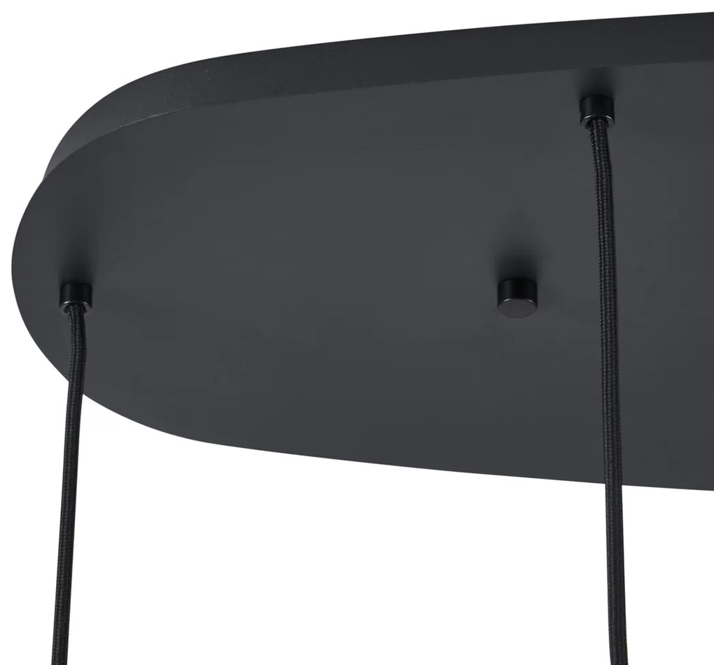 Модерен висящ лампион черен с 6 светлини - Biles