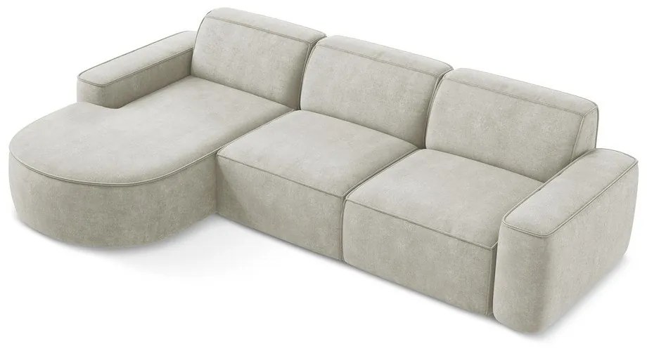 Кремав шенилов ъглов диван (ляв ъгъл) Omao – Makamii
