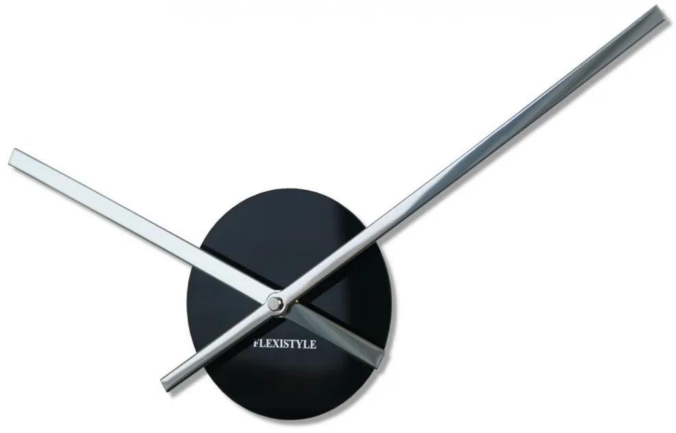 Дизайнерски черен стенен часовник, 80 см Сив