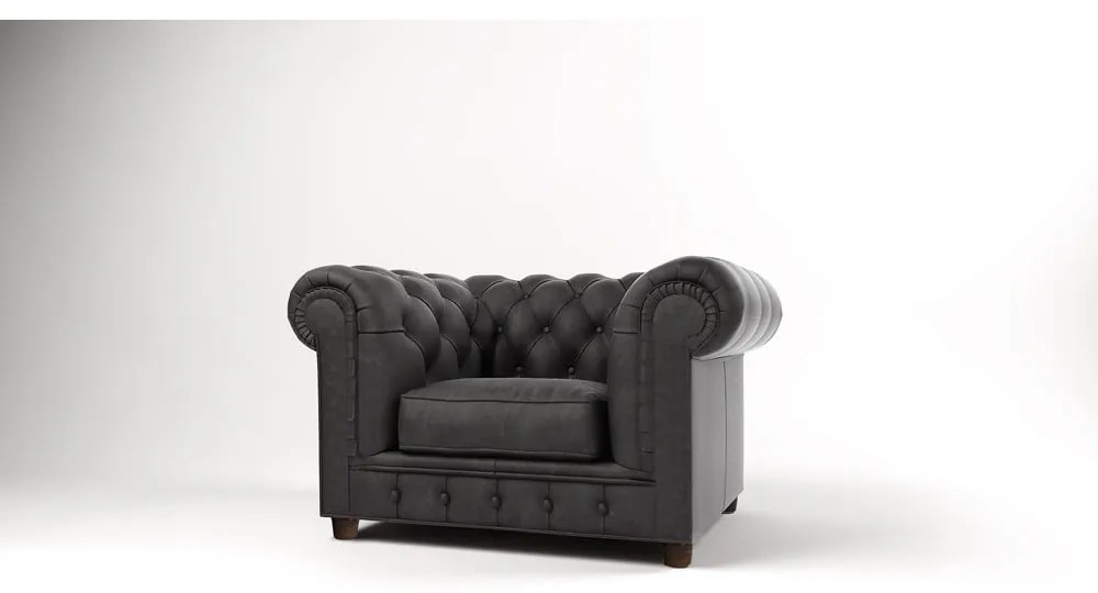 Антрацитно кадифено кресло Cambridge - Ropez