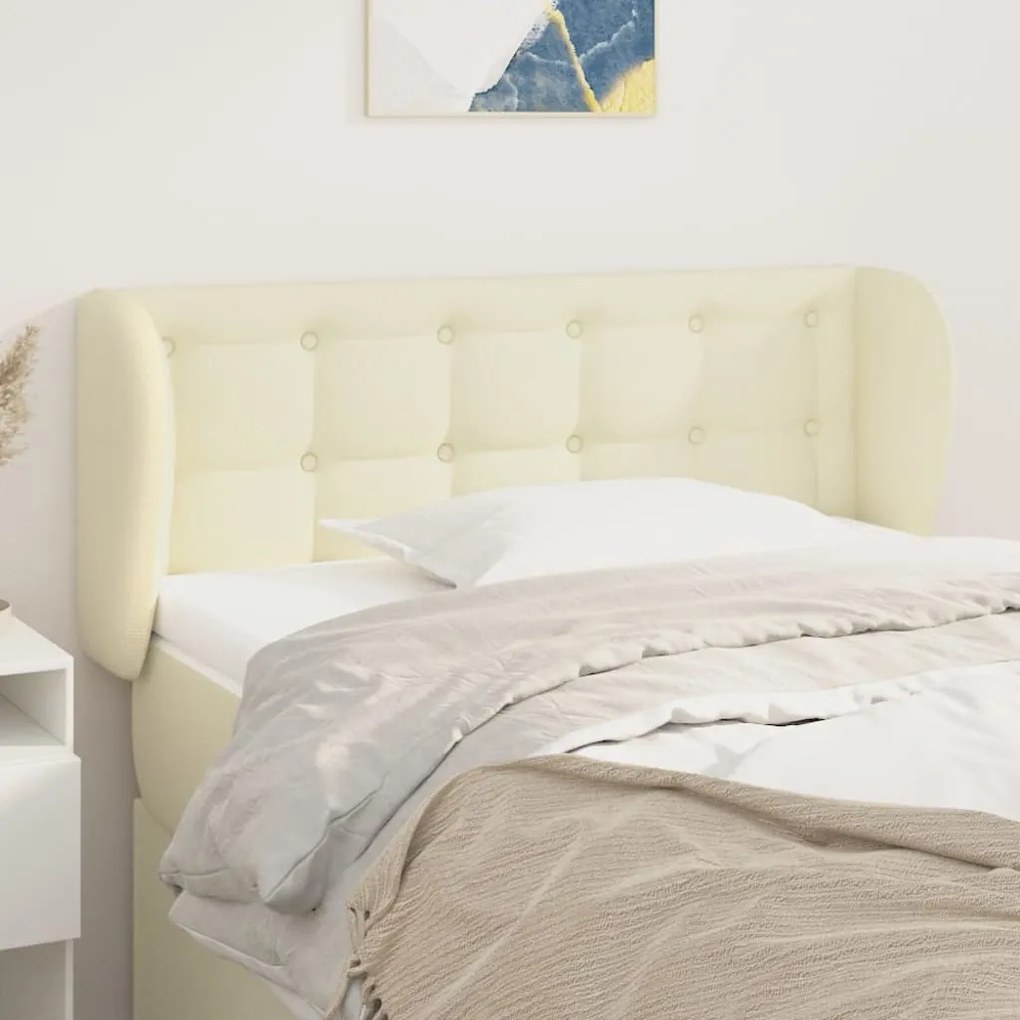 3117224 vidaXL Горна табла с уши, кремава, 93x23x78/88 см, изкуствена кожа