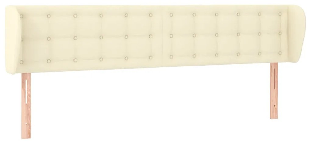 3117242 vidaXL Горна табла с уши, кремава, 163x23x78/88 см, изкуствена кожа
