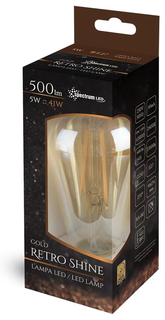 Крушка LED E-27 230V 5W Edison 14460 ST58