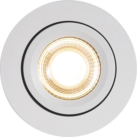 Вграден прожектор бял, накланящ се 8,2 см, с димируем LED до IP54 ултра тънък - Pupil