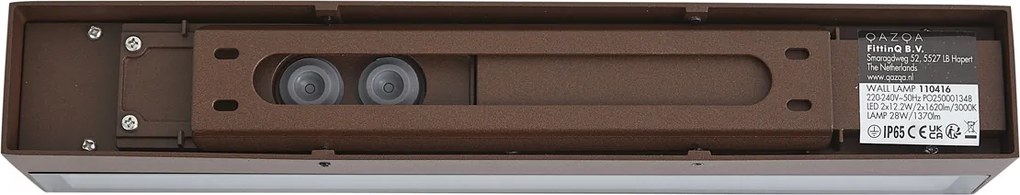 Индустриална външна стенна лампа ръждивокафява 38 см вкл. LED IP65 - Hannah