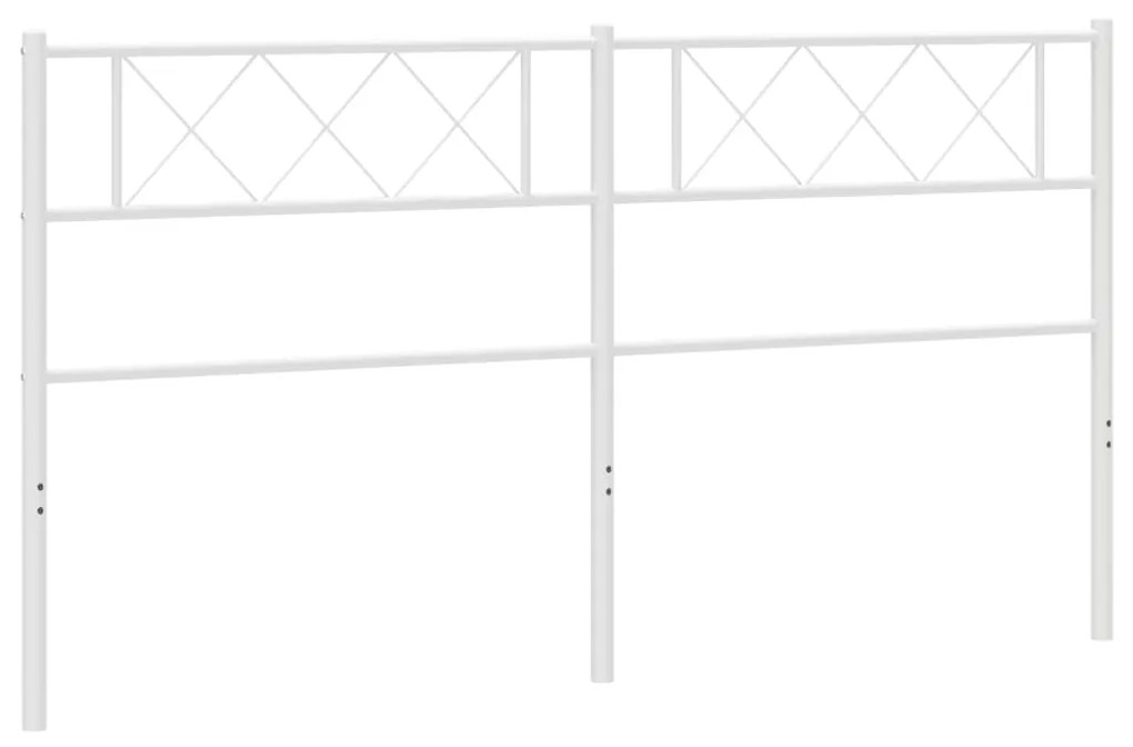 372364 vidaXL Метална резервна табла за легло, бяла, 200 см