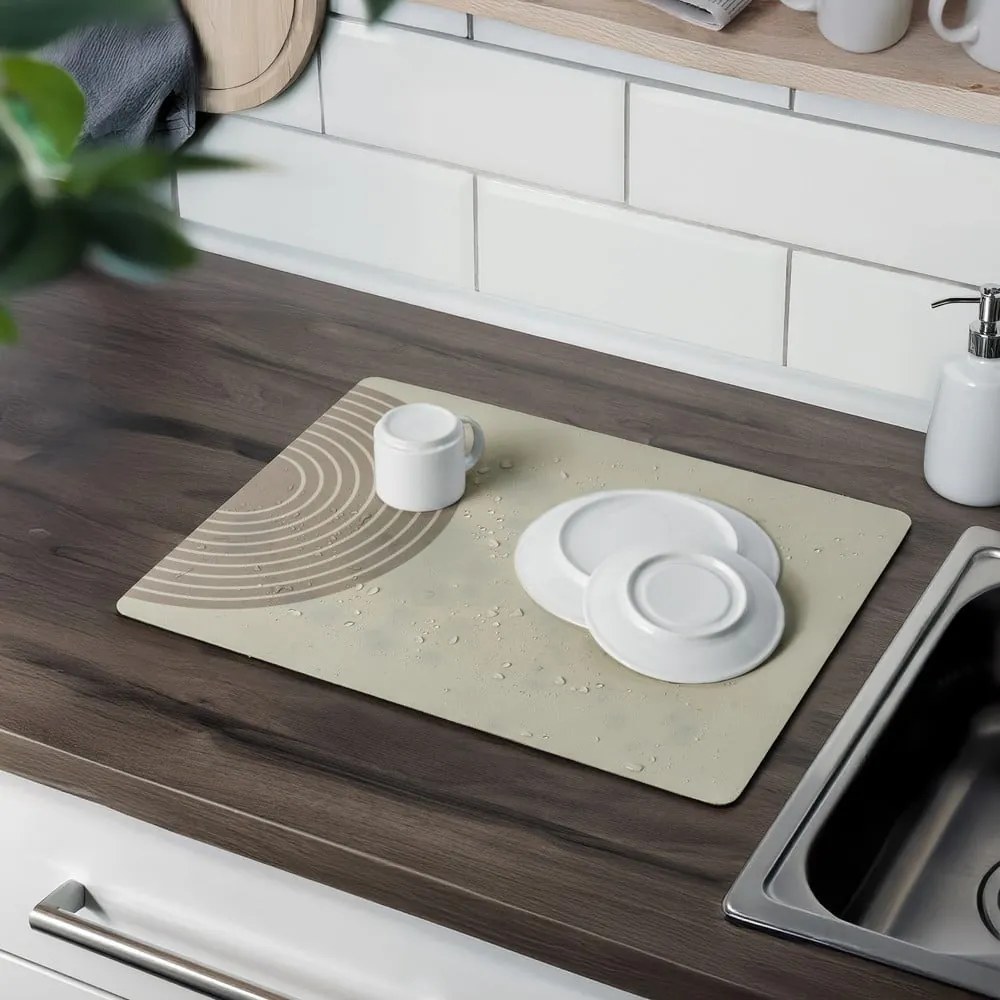 Бежова гумена тавичка за оттичане за съдовете 50x40 cm Dima – Wenko