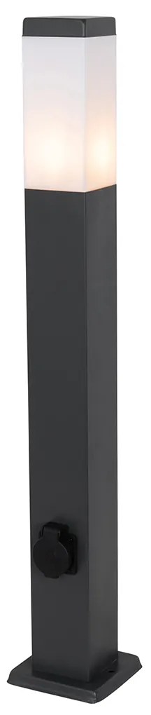 Външна лампа тъмно сива 80 см с гнездо IP44 - Malios