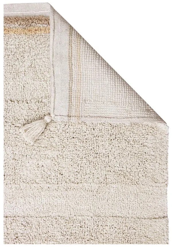 Кремав ръчно изработен памучен килим подходящ за пране 120x160 cm Bloom Natural – Lorena Canals