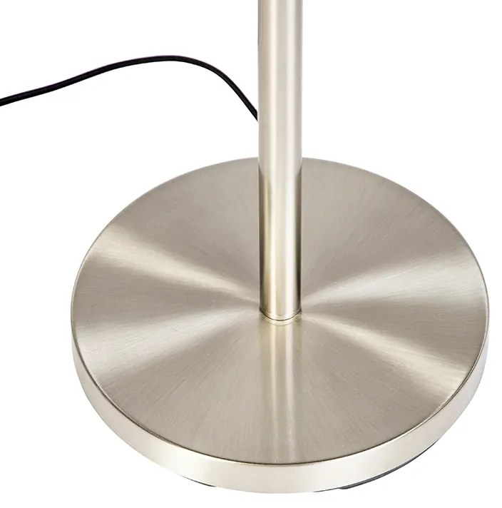 Подова лампа стомана с розов абажур 50 см - Simplo