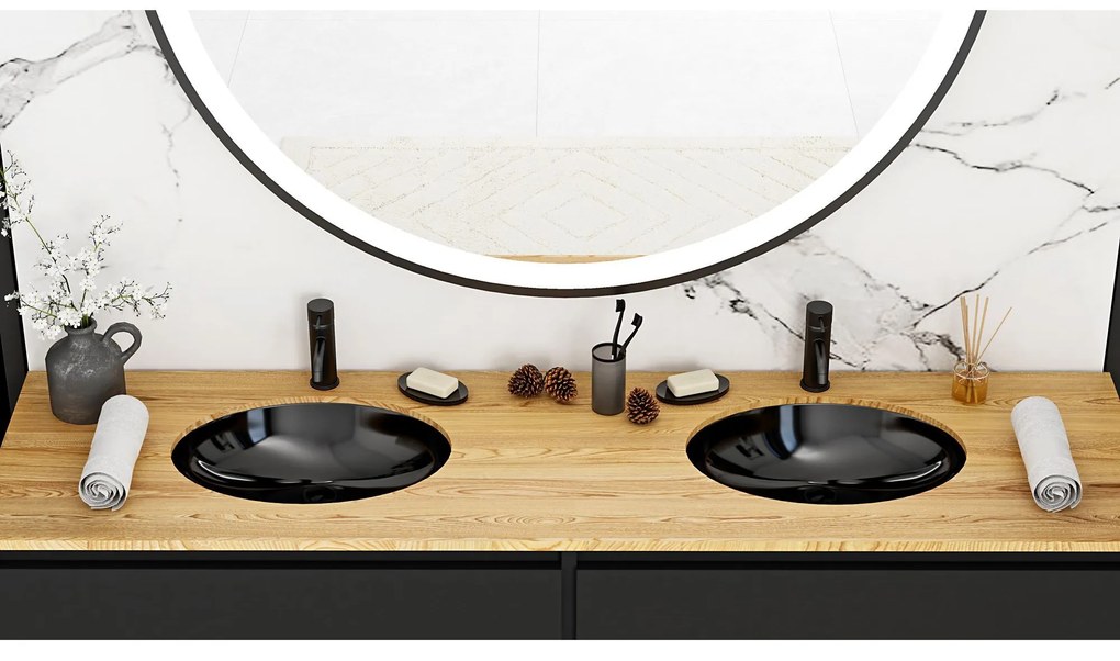 умивалник за вграждане Rea Nel Black