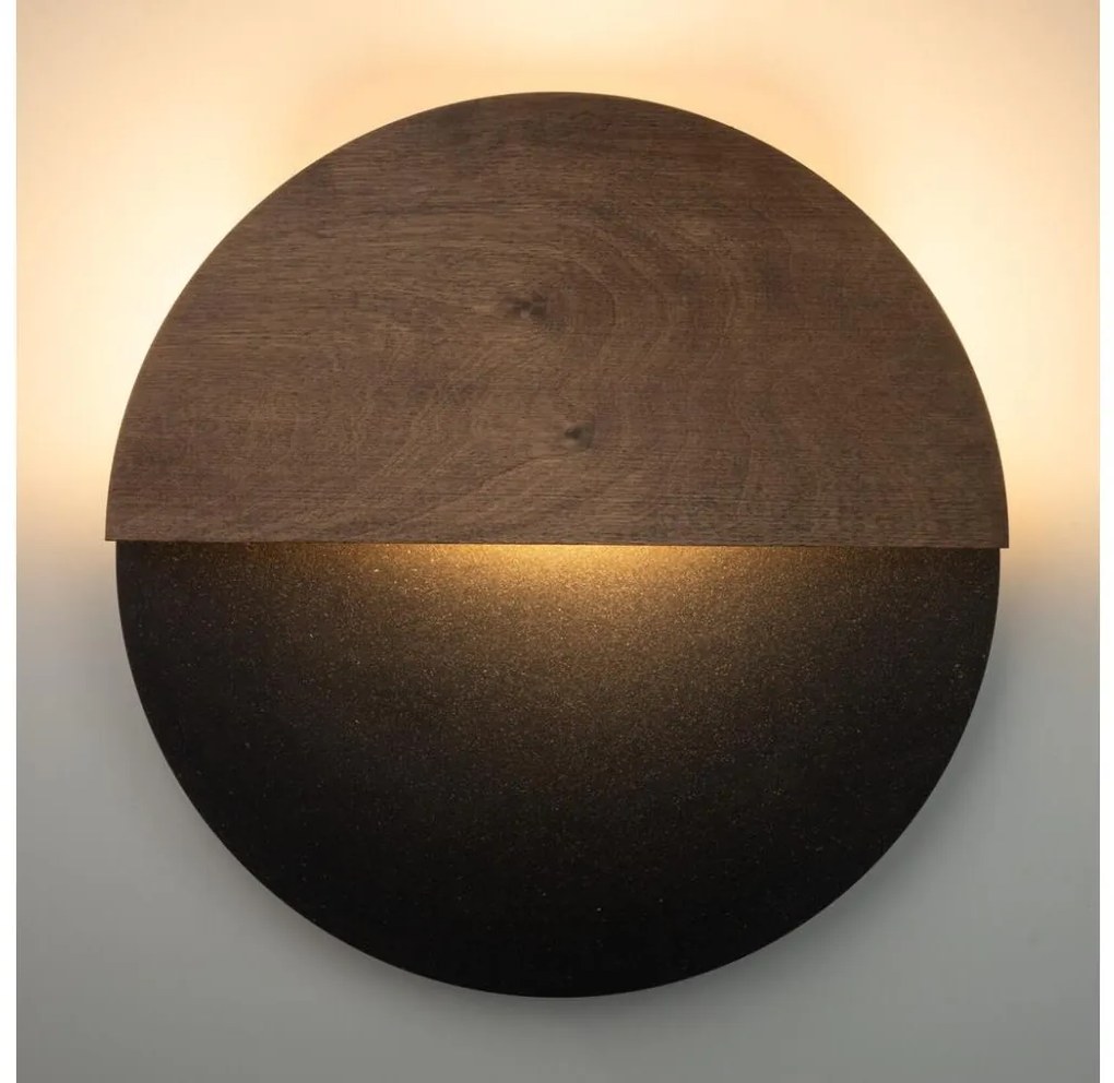 LED аплик LUNA LED/7W/230V Ø 36 см черен/кафяв