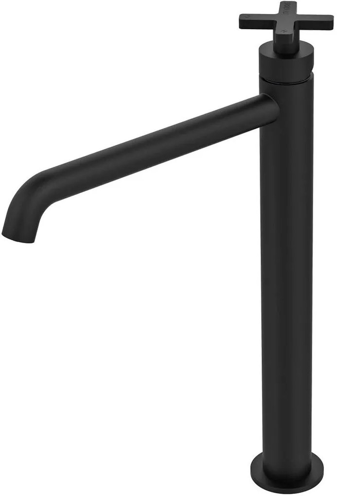 Умивалник висока батерия с вентил Εlle Cross La Torre-Черен