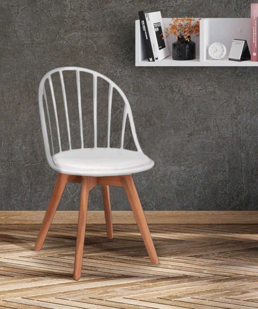 Кухненски стол Aluna-Бял (4) парчета