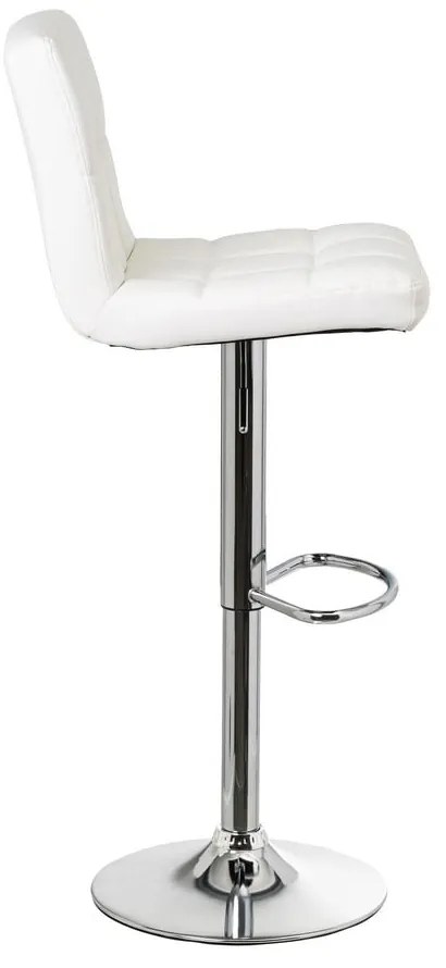 Бели бар столове в комплект от 2 бр. с регулируема височина от имитация на кожа (височина на седалката 93 cm) – Casa Selección
