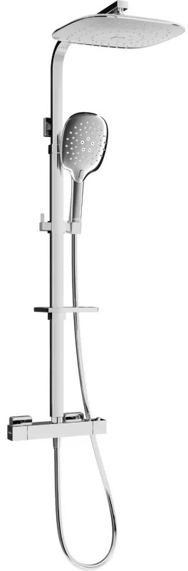 Mexen CQ22 външен душ комплект с душ глава и термостатичен смесител, хром