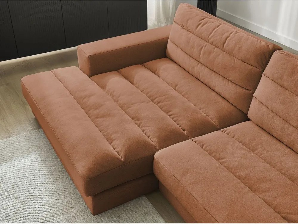 Оранжев кадифен ъглов диван (ляв ъгъл) Sierra – Bobochic Paris