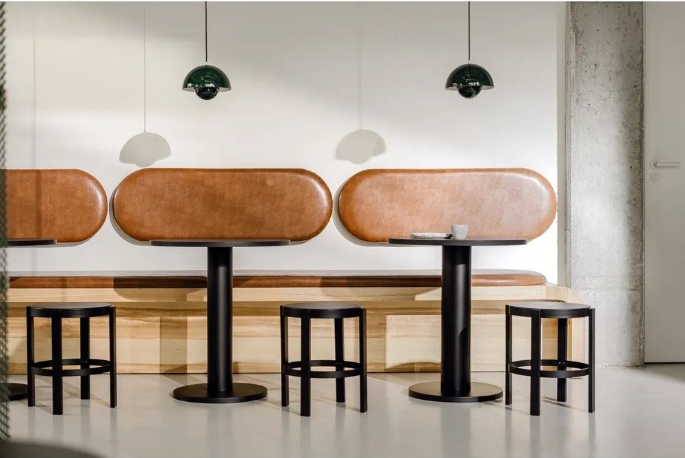 Кръгла трапезна маса с дъбов плот ø 80 cm Sool – noo.ma