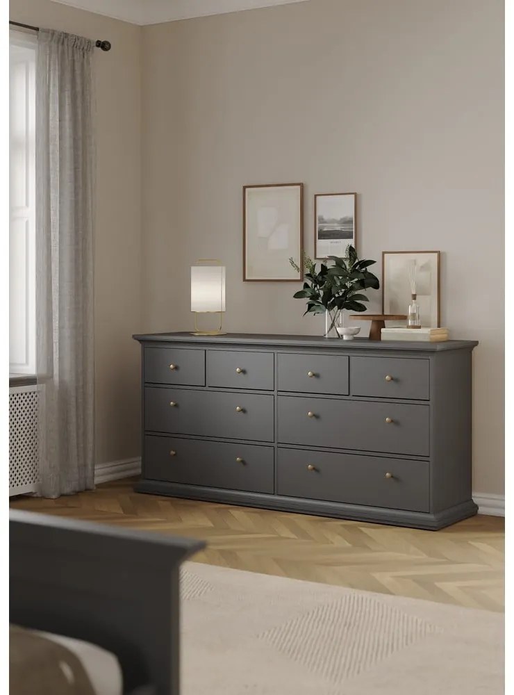 Сив нисък скрин 183x87 cm Paris – Tvilum