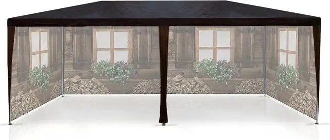 Парти шатра - стилна градинска шатра с дизайн на дървена кабина 3 x 6 м