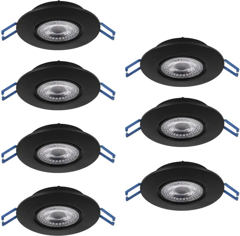 Eglo 300191 - Комплект от 7x LED вградени осветителни тела GEDREZ LED/4,9W/230V Ø 9 см, черно