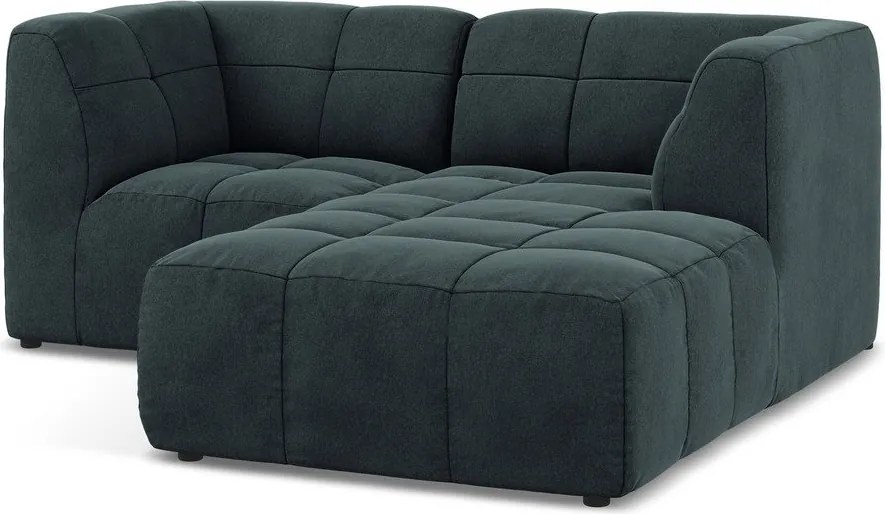 Син кадифен ъглов диван (десен ъгъл) Aloha – Makamii