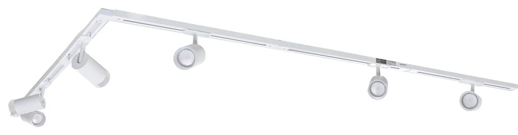 Модерна релсова система за осветление с 5 прожектора, бяла, 1-фазна - Iconic Jeana